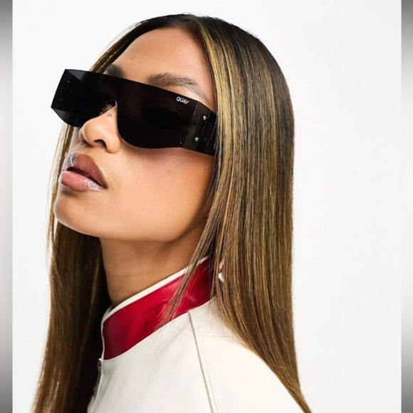 Quay Australia Unisex black New Wave 45mm Shield Polarized‎ Sunglasses new - Picture 2 of 8